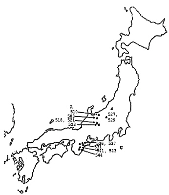 Locations, 1971 Seed Collections