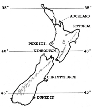 Map of new Zealand