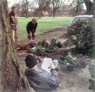 Danish chapter members receiving plants
