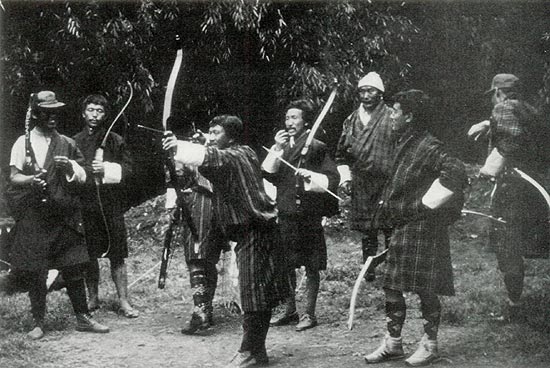 Bhutan archers at Thimphu.