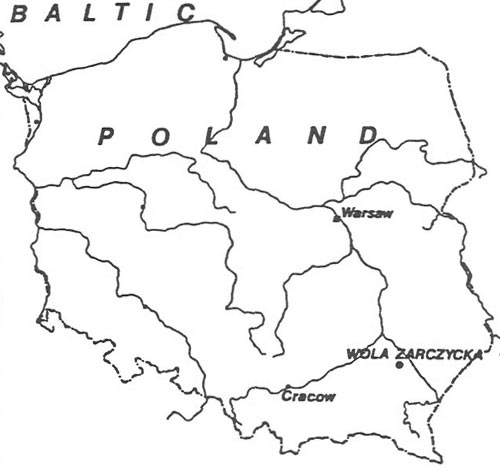 Location of Wola Zarczycka in Poland.