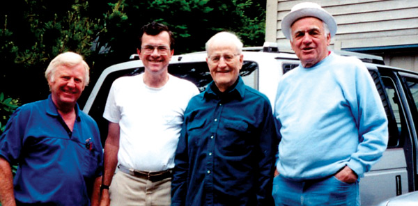 Dick Cavender, the author,
Frank Mossman and the late Art Stubbs preparing to go on an occidentale field trip in 1994