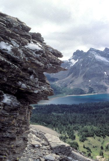 Mt. Assiniboine: rock, ice
and Lake Magob.