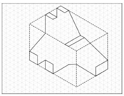 The faces of the isometric box that are coplaner and the planar normals are drawn with the rest of the box cut away.