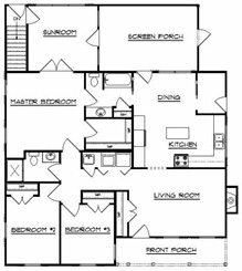 Floor Plan of Typical Midrange U.S. Home (plan produced for research project)