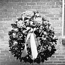Wreath made of R. P.J.M.' for Van Landingham Funeral