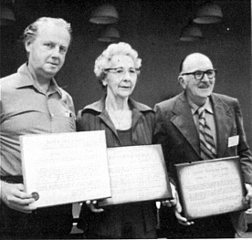 Bronze Medals for Forrest E. Bump MD, Mrs. Margaret Sahnow and Earl Connelly