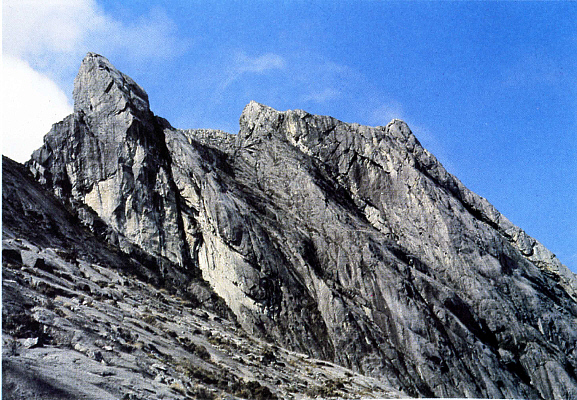 The summit ridge of Mt. Kinabalu