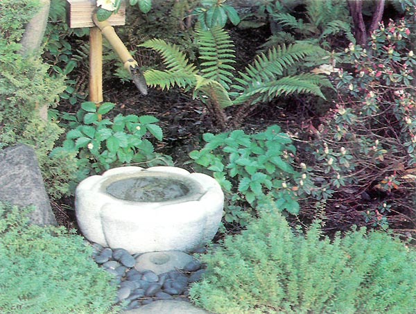 Japanese stone water basin.