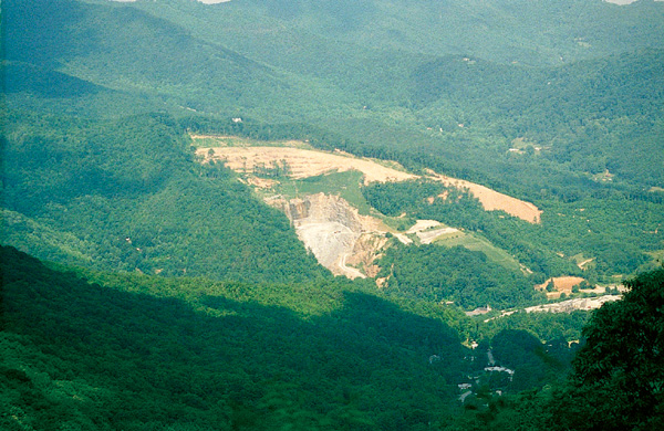 Large mining operation in the mountains.