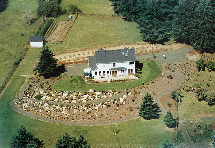 Aerial view of Barrett property
just after planting.