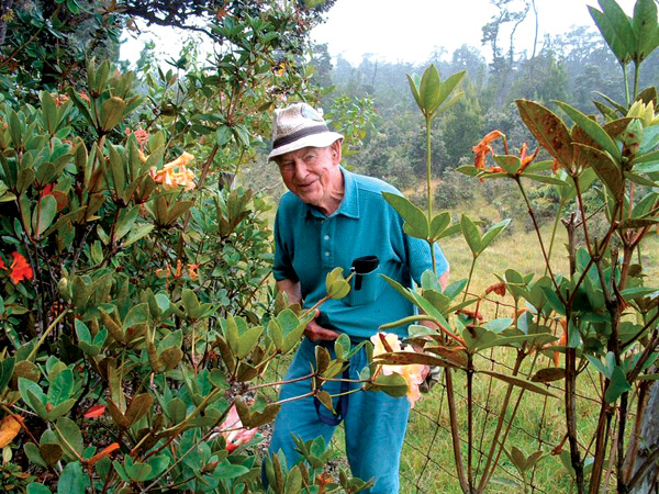Mitch Mitchell in his garden in Hawaii.