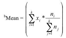 an equation for the mean of b