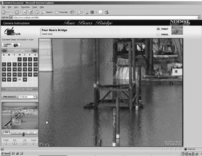 Oxblue Corporation’s Job Camera interface with photo of bridge pier