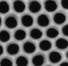 AAO Template. The Pore Diameter is Approximately 75 nm at 200,000 Magnification