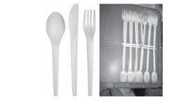 Cutlery made from plant starch.