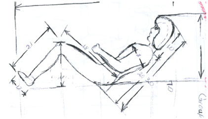 Figure 1. A sketch of a driver in a one-tenth scale with dimensions.