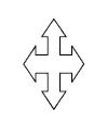 cross with arrows at all four ends
