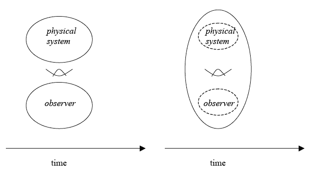 External and participant observers over time