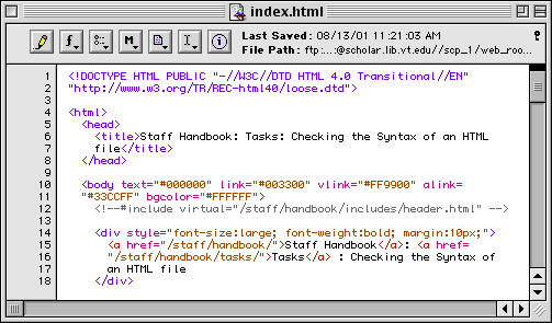 example of line numbers in BBedit